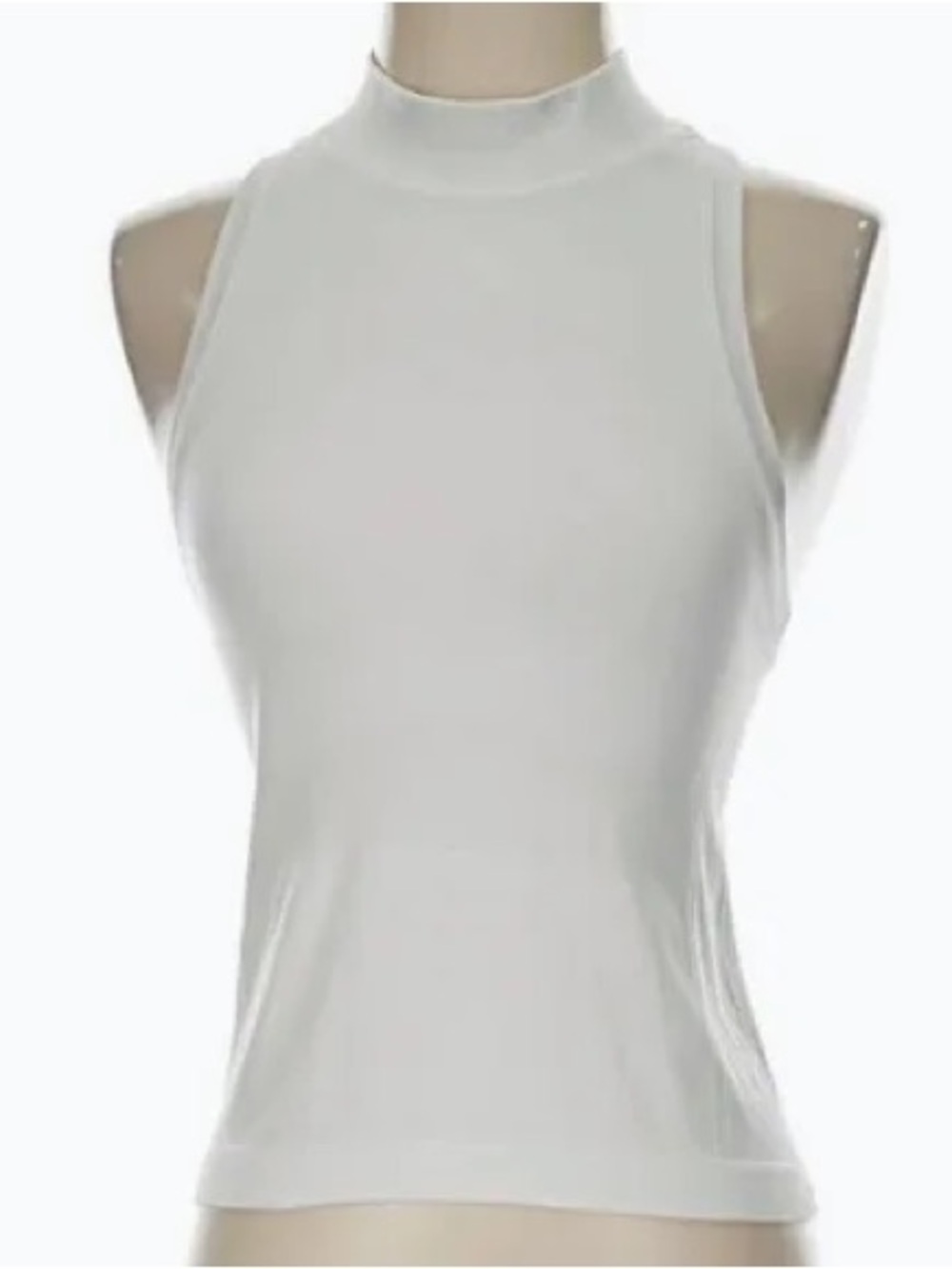 Athleta White Momentum Seamless Sport Length Mock Tank